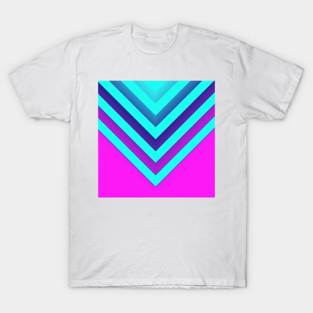 Pink & Aqua Chevron T-Shirt by BlakCircleGirl